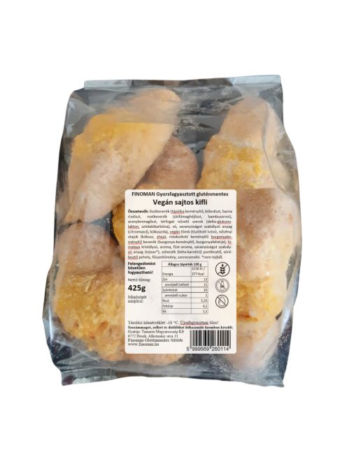 Gluténmentes gyorsfagyasztott vegán cheddar ízesítésű kifli 5 db